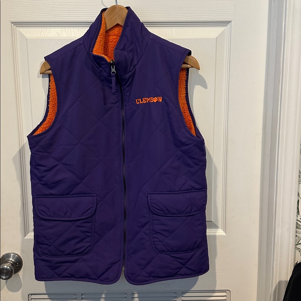 Purple Quilted Vest with Orange Lining